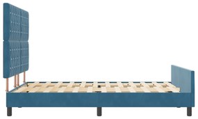 Cama vidaXL Azul Escuro 160x200 cm Veludo