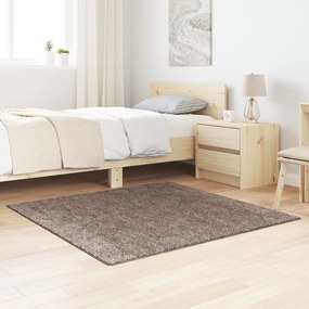 Tapete Shaggy de Pelagem Alta Marrom 120x120 cm PP