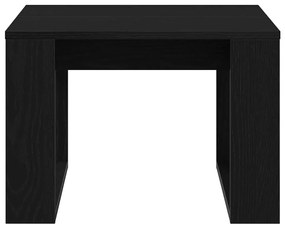 Mesa Lateral de Carvalho Preto - 50x50x35 cm, Feita de Madeira Maciça