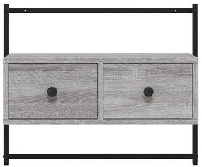Móvel TV de parede 60,5x30x51 cm deriv. madeira cinzento sonoma