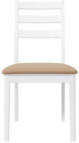Cadeiras de jantar com almofadões 2 pcs madeira maciça branco