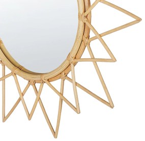 Espelho de parede em rattan cor natural ⌀ 61 cm AROEK Beliani