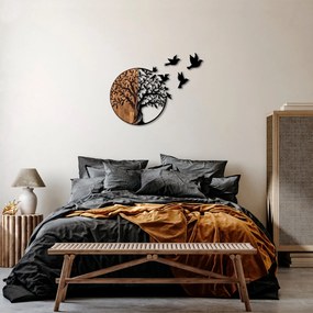 Acessório Decorativo de Parede Tree And Birds – Preto e Nogueira – 92