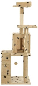 Árvore para gatos c/postes arranhadores sisal 120 cm bege