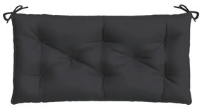 Almofadões banco jardim 2 pcs 100x50x7cm tecido oxford preto