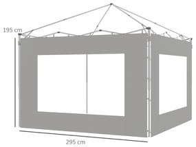 Paredes Laterais para Tenda de 2 Painéis 295x195 cm Paredes Laterais d