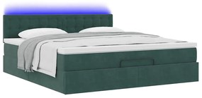 Estrutura de cama otomana com colchão 160x200 cm verde escuro