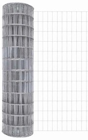 Cerca Euro com 7 postes flangeados, 1,4 x 10 m, em aço galvanizado