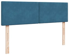 Estrutura de cama otomana com colchão 140x200 cm azul escuro