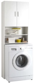 FMD Armário para máquina de lavar roupa c/ arrumação branco
