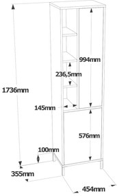 Armário Multiuso VI2 – Branco – 45x173,6x35,5 cm