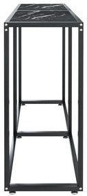 Mesa consola mármore preto 140x35x75,5 cm vidro temperado