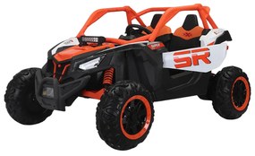 Carro elétrico para Crianças 24V 4x4 2 Lugares Buggy SR SUPER 66 Rodas de espuma EVA, Assento Couro Laranja