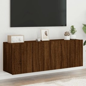 Móveis de parede para TV 2 pcs 60x30x41 cm carvalho castanho