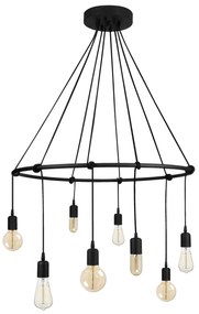Candeeiro Salkim – Preto – Diâmetro 80 cm, Altura Ajustável até 180 cm