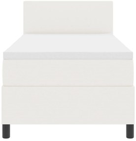 Cama Box com Colchão &amp; LED Crema 100x200 cm em Tecido de Veludo