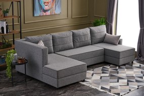 Sofá-Cama de Canto Ece – Cinzento – 315 cm x 88 cm x 160 cm