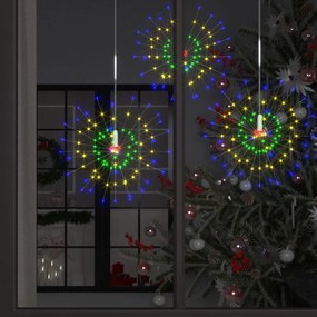 vidaXL Iluminação fogo de artifício ext. 4 pcs 560 LEDs 20 cm multicor