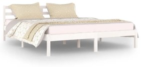 Estrutura de cama 160x200 cm pinho maciço branco