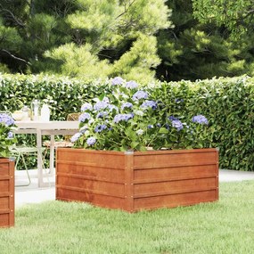 Canteiro de jardim 100x100x45 cm aço corten cor enferrujado