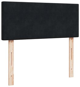 Estrutura de cama otomana com colchão 120x200 cm veludo preto