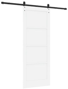 Porta Deslizante vidaXL com Conjunto de Hardware Branca 83x211 cm Made