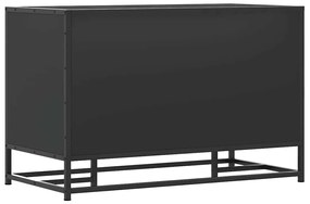Banco para calçado 80x40x53,5 cm madeira e metal preto