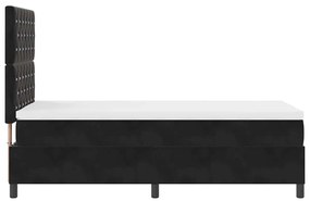 Cama Box Spring com Colchão e LED Preta 90x190 cm Veludo