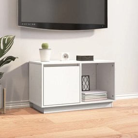 vidaXL Móvel de TV 74x35x44 cm madeira de pinho maciça branco