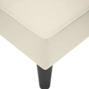 Chaise-longue com apoio de braço direito veludo creme