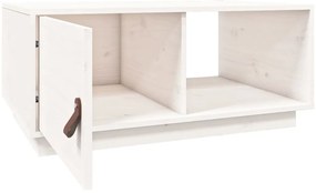 Mesa de centro 80x80x35,5 cm madeira de pinho maciça branco