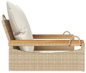 Banco baloiço com almofadões 63x62x40 cm vime PE bege
