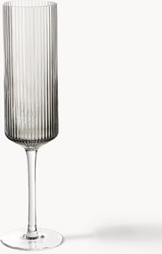 Copos de champanhe de vidro artesanais Ripple, conjunto de 2