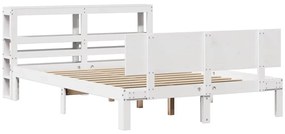 Estrutura cama c/ cabeceira 135x190 cm pinho maciço branco