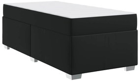 vidaXL Estrutura da Cama com colchão Preto 100 x 200 cm tecido