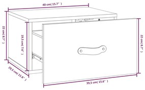 Mesas de cabeceira de parede 2 pcs 40x29,5x22 cm