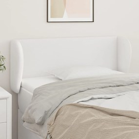 Cabeceira de cama c/ abas couro artificial 93x23x78/88cm branco