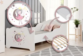Cama infantil ANNA branca 160x80 - princesa adormecida - colchão e estrado incluído