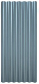 Painéis de telhado 12 pcs 80x36 cm aço revestido a pó cinzento