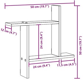 Prateleiras de parede 2pcs derivados de madeira carvalho sonoma