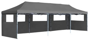 vidaXL Tenda para festas pop-up dobrável c/ 5 paredes 3x9 m antracite