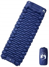 vidaXL Colchão campismo autoinsuflável c/ almofada 1 p. azul-marinho