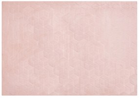Tapete em pelo sintético de coelho rosa 160 x 230 cm THATTA Beliani