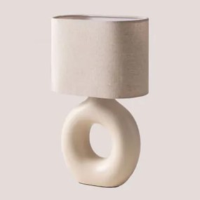Luminária De Mesa De Cerâmica Katy Gardénia Branco - Sklum