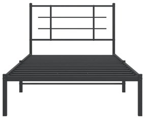 Estrutura de cama com cabeceira 107x203 cm metal preto