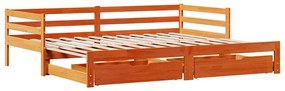 Sofá-cama com gavetão e gavetas 80x200 cm madeira de pinho