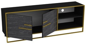 Móvel de TV Polka – Ouro Preto – 160 cm x 56,6 cm x 38,5 cm
