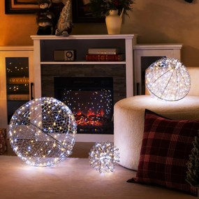 Conjunto de 3 esferas LED natal com 8 modos e 3 cores de luz para pendurar