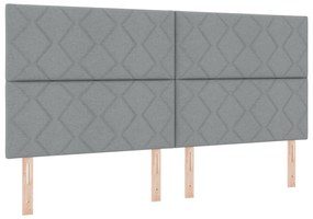 Cabeceira Design de Blocos de Diamante Cinza Claro 200 cm Tecido