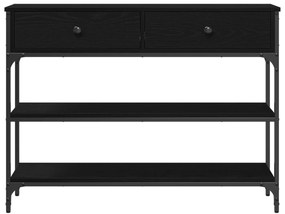 Mesa de Consola vidaXL Preto Carvalho 100x25x75 cm Madeira Engenharia